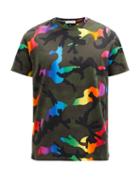 Matchesfashion.com Valentino - Camouflage-print Cotton-jersey T-shirt - Mens - Green