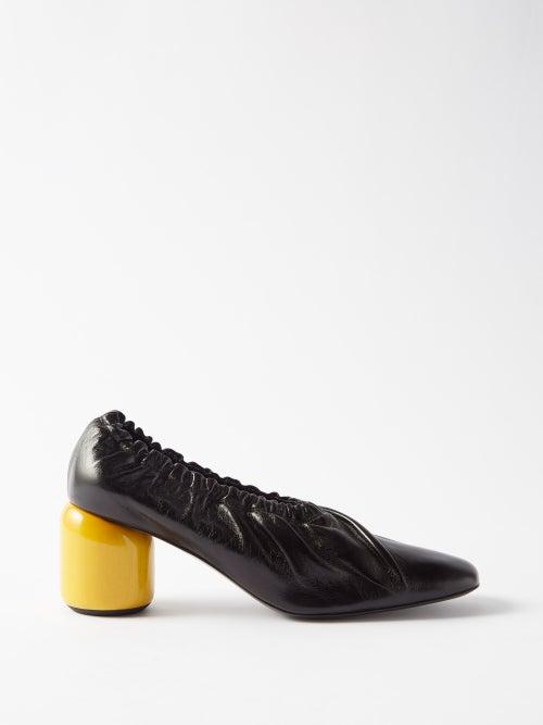 Jil Sander - Nikki Gathered Leather Pumps - Womens - Black Multi