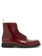 Matchesfashion.com Common Projects - Lace Up Leather Ankle Boots - Womens - Burgundy