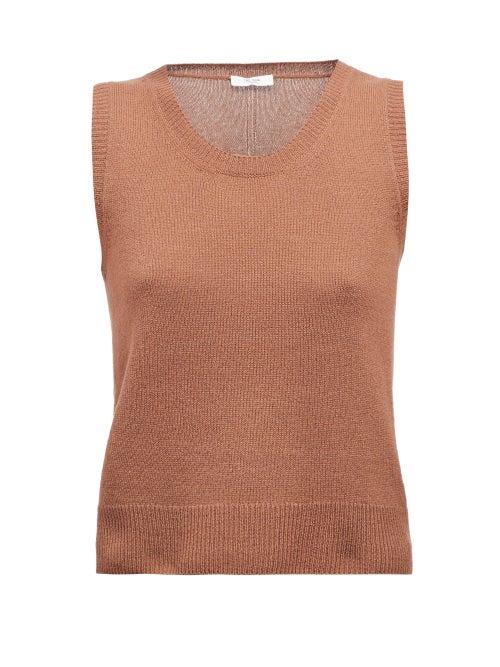 Matchesfashion.com The Row - Amalia Round-neck Knitted Sleeveless Sweater - Womens - Brown