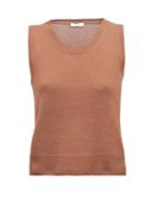 Matchesfashion.com The Row - Amalia Round-neck Knitted Sleeveless Sweater - Womens - Brown