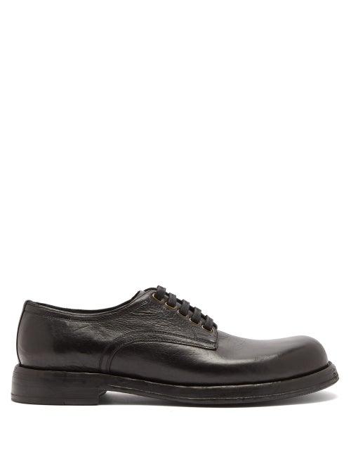 Matchesfashion.com Dolce & Gabbana - Textured-leather Derby Shoes - Mens - Black