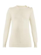 Balmain Button-shoulder Crew-neck Wool-blend Sweater