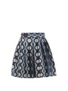 Matchesfashion.com Charles Jeffrey Loverboy - Caterpillar-jacquard Pleated Mini Kilt Skirt - Womens - Blue
