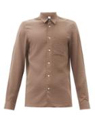 Matchesfashion.com Another Aspect - Striped Seersucker Shirt - Mens - Brown