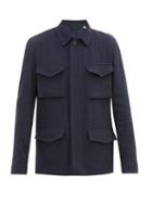 Matchesfashion.com Odyssee - Aspres Linen Blend Utility Jacket - Mens - Navy