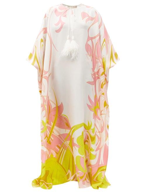 Matchesfashion.com Emilio Pucci - Tropicana-print Silk Maxi Kaftan - Womens - Pink Multi