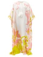 Matchesfashion.com Emilio Pucci - Tropicana-print Silk Maxi Kaftan - Womens - Pink Multi
