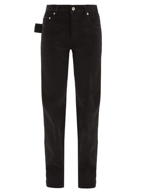 Matchesfashion.com Bottega Veneta - Low Rise Slouchy Fit Straight Leg Jeans - Womens - Black