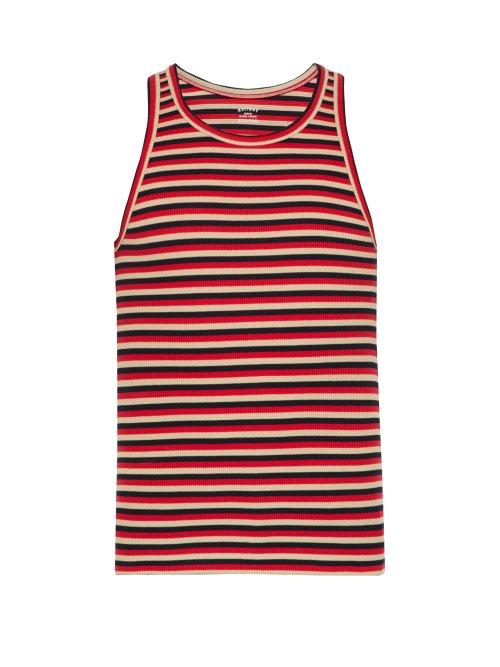 Matchesfashion.com Holiday Boileau - Slim Fit Striped Stretch Cotton Jersey Tank Top - Mens - Red Multi