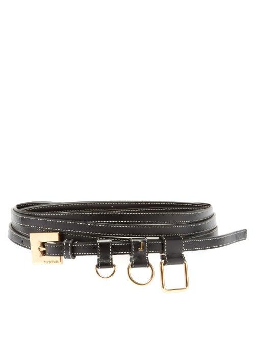 Matchesfashion.com Jacquemus - Ceinture Moisson Ring-embellished Leather Belt - Womens - Black