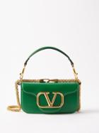 Valentino Garavani - Loc V-logo Leather Shoulder Bag - Womens - Green