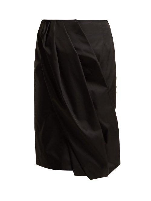 Matchesfashion.com Prada - Wrap Effect Nylon Skirt - Womens - Black