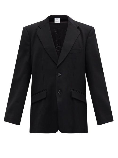 Vetements - Cutout-sleeve Twill Blazer - Mens - Black