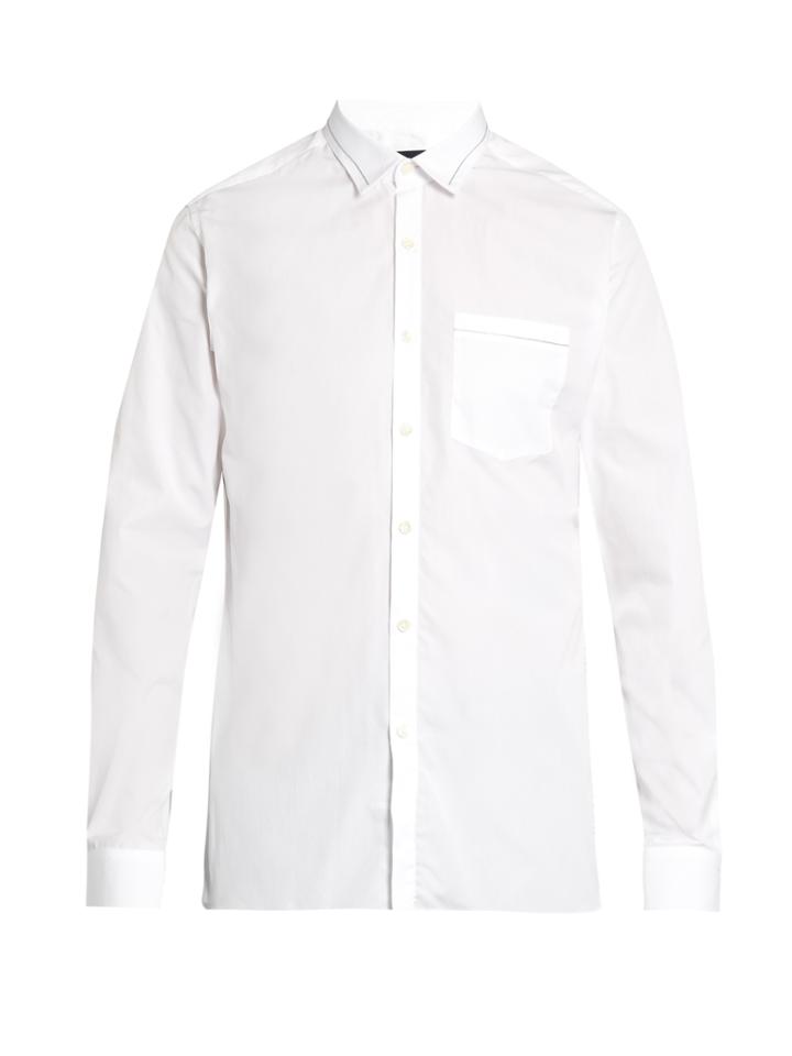 Lanvin Contrast-trim Button-cuff Cotton Shirt