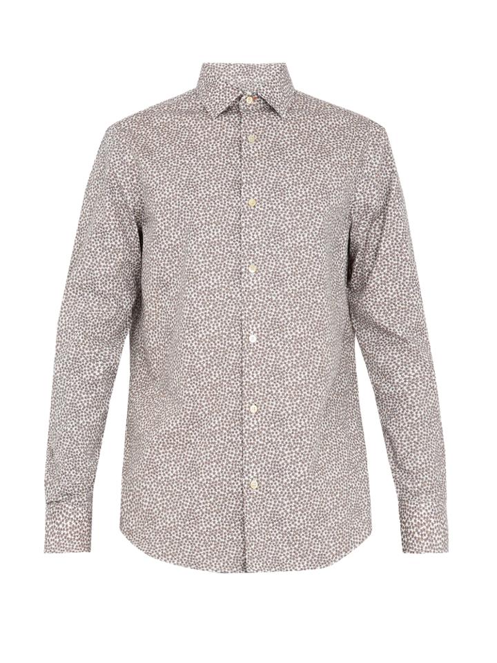 Paul Smith Micro Floral-print Cotton-poplin Shirt