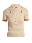 Acne Studios Shanita Ribbed-knit Polo-shirt