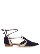 Malone Souliers Haji Lace-up Suede Flats