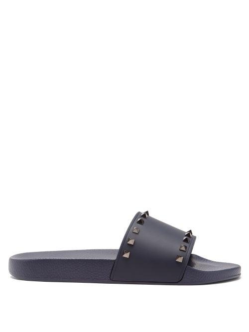 Matchesfashion.com Valentino Garavani - Rockstud Rubber Slides - Mens - Black