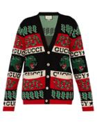 Matchesfashion.com Gucci - Tiger Intarsia Wool Cardigan - Mens - Red Multi