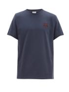 Matchesfashion.com Loewe - Anagram Embroidered Cotton Jersey T Shirt - Mens - Navy