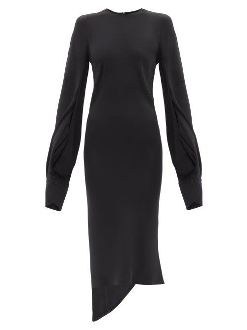 Petar Petrov - Acacio Asymmetric Crepe De Chine Dress - Womens - Black