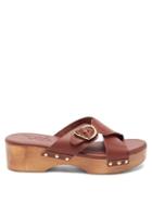 Matchesfashion.com Ancient Greek Sandals - Marlisa Leather Clogs - Womens - Dark Brown