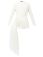 Matchesfashion.com Germanier - Crystal-embellished Tulle & Upcycled-twill Blazer - Womens - White