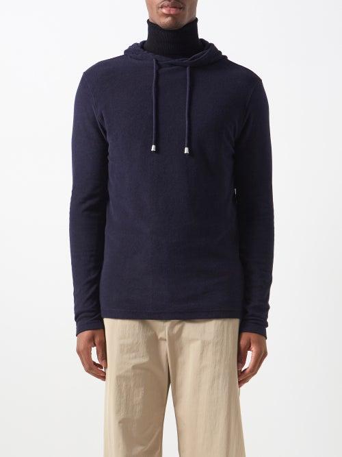 Thom Sweeney - Cotton-terry Hooded Sweatshirt - Mens - Blue