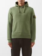 Stone Island - Logo-patch Cotton-jersey Hooded Sweatshirt - Mens - Dark Green