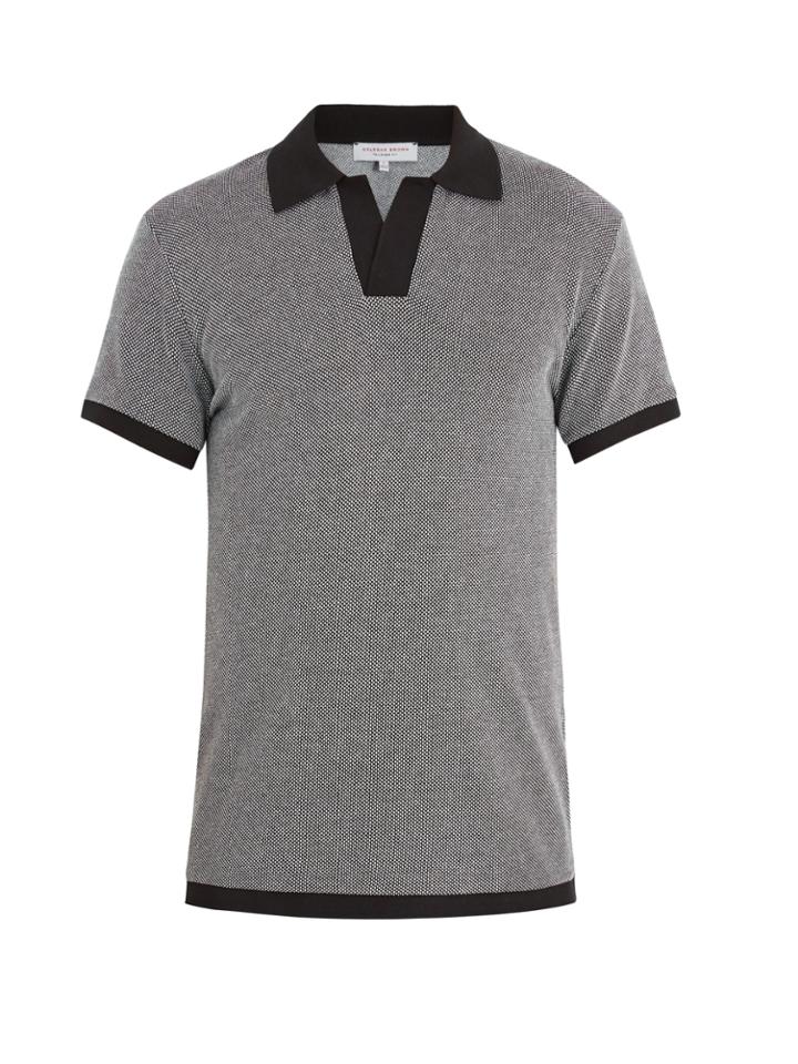 Orlebar Brown Felix Two-tone Birdseye-knit Polo Shirt