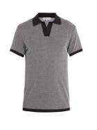 Orlebar Brown Felix Two-tone Birdseye-knit Polo Shirt