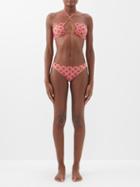 Etro - Printed Halterneck Bikini - Womens - Orange Multi