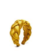 Matchesfashion.com Marta Ferri - Braided Silk Satin Headband - Womens - Gold