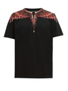 Matchesfashion.com Marcelo Burlon - Ghost Wings Print Cotton T Shirt - Mens - Black Red