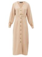 Matchesfashion.com Haight - Camila Pleated Midi Dress - Womens - Tan