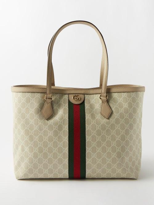 Gucci - Ophidia Medium Gg-canvas And Leather Tote Bag - Womens - White Multi