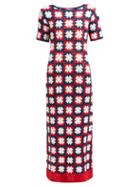 Matchesfashion.com Staud - Mare Crochet Cotton Maxi Dress - Womens - Navy Multi