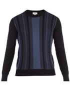Brioni Crew-neck Striped Cotton And Silk-blend Sweater