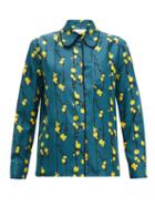 Matchesfashion.com La Doublej - Rodeo Floral Print Silk Twill Shirt - Womens - Green Print