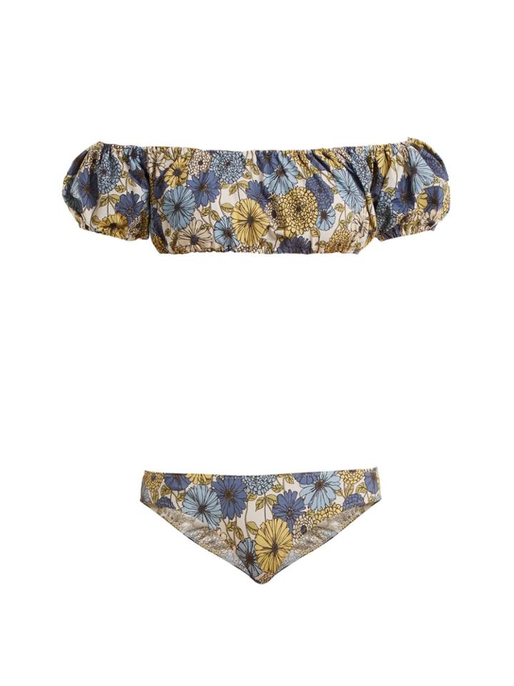 Lisa Marie Fernandez Leandra Off-the-shoulder Floral-print Bikini