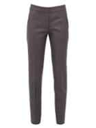 Matchesfashion.com Stella Mccartney - Vivian Zip Cuff Wool Trousers - Womens - Grey