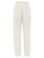 Matchesfashion.com Mara Hoffman - Eldora High-rise Hemp Wide-leg Trousers - Womens - White