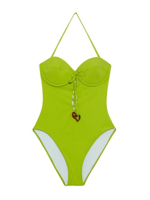 Roxana Salehoun Balconette Lace-up Detail Swimsuit