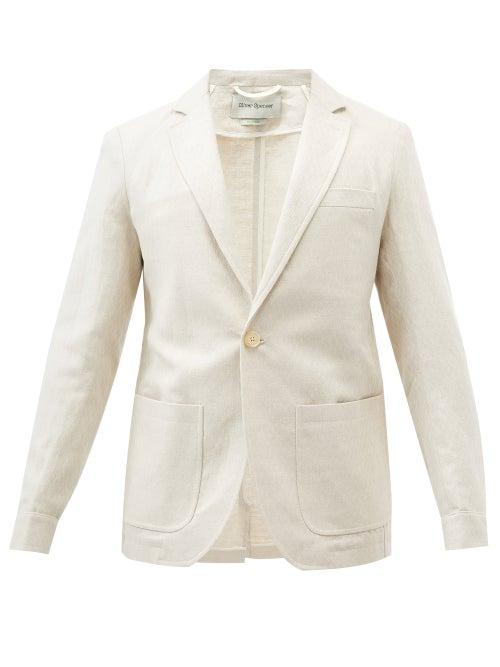 Oliver Spencer - Fairway Linen-blend Herringbone-twill Blazer - Mens - Cream