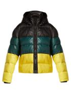 Matchesfashion.com Pswl - Striped Quilted Down Filled Jacket - Womens - Black Yellow