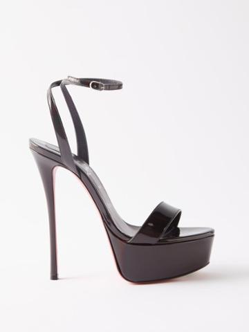 Christian Louboutin - Loubi Queen Alta 150 Patent Platform Sandals - Womens - Black