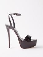 Christian Louboutin - Loubi Queen Alta 150 Patent Platform Sandals - Womens - Black