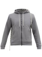 Matchesfashion.com Craig Green - Laced Zip Through Cotton Hooded Sweatshirt - Mens - Grey