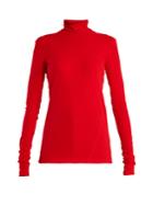 Helmut Lang Roll-neck Ribbed-cotton Top